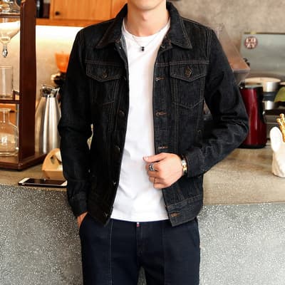 Factory Direct Sales New Men's Denim Jacket Men's Jacket Korean Jacket Men's Denim Jacket Three-Color