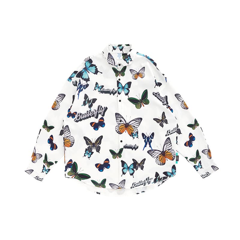 Men's Printed Loose Long Sleeve Shirt
