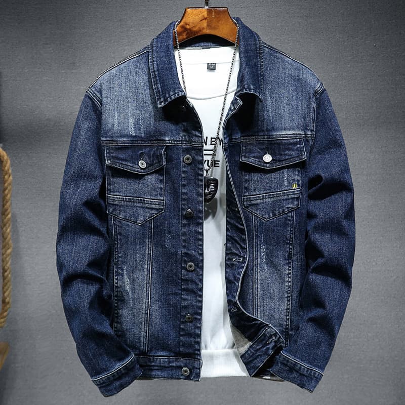 Denim Jacket Men's Workwear Jacket Plus Size Fat
