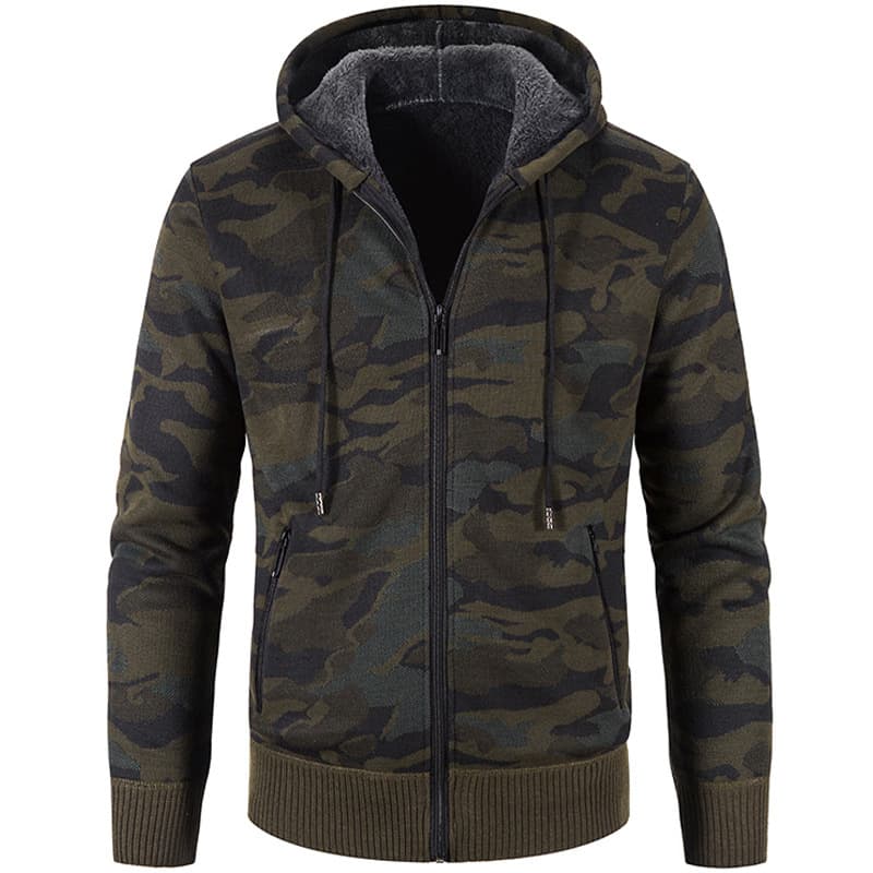 Outer Wear Camouflage Trend Sweater Top Clothes Men's Cardigan