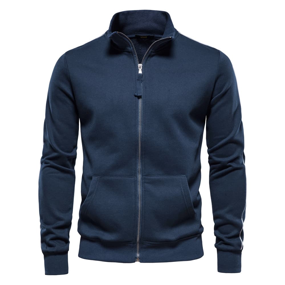 All-matching Men's Sports Contrast Color Casual Cardigan