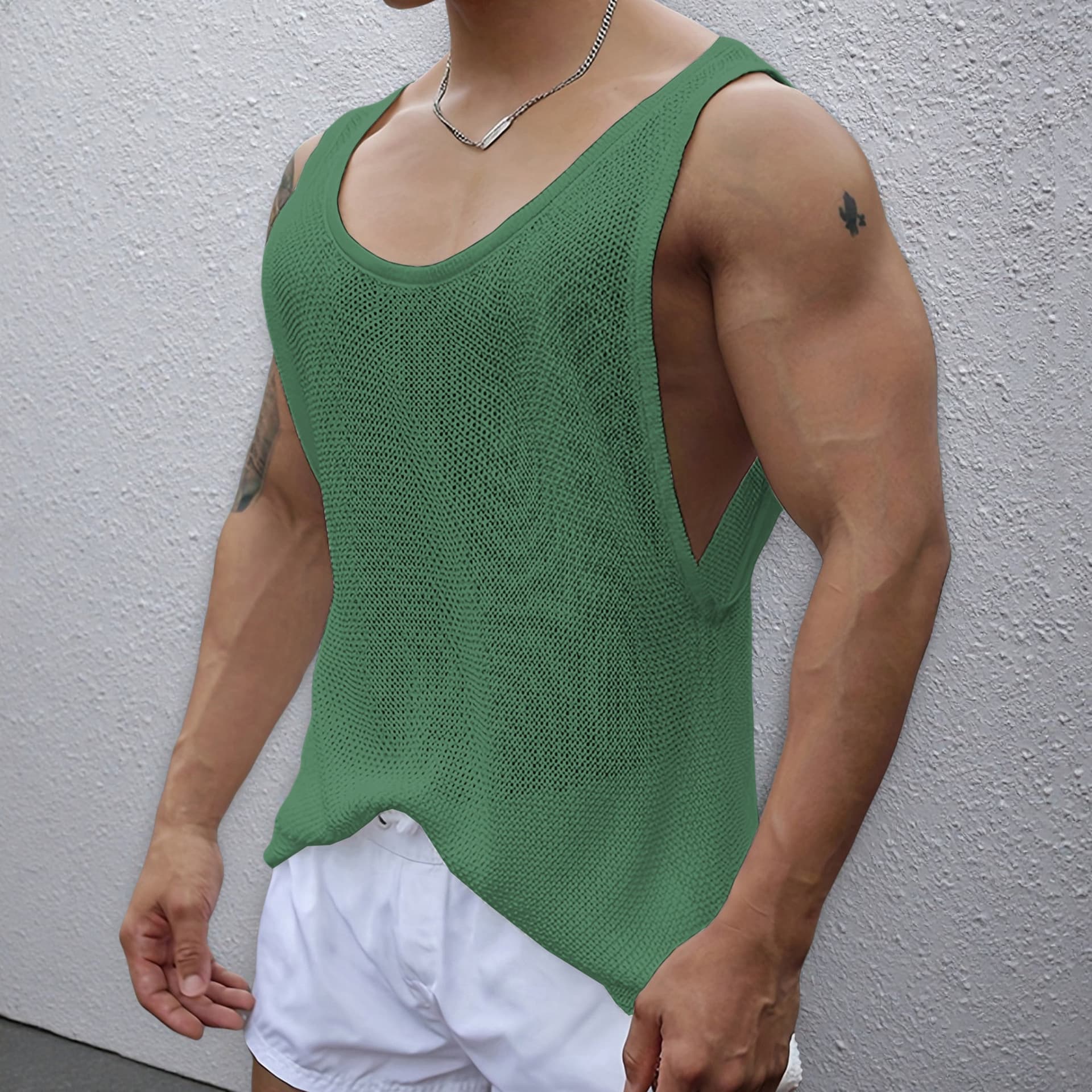Casual Loose Knitted Summer New Men's Sleeveless Knitwear Top