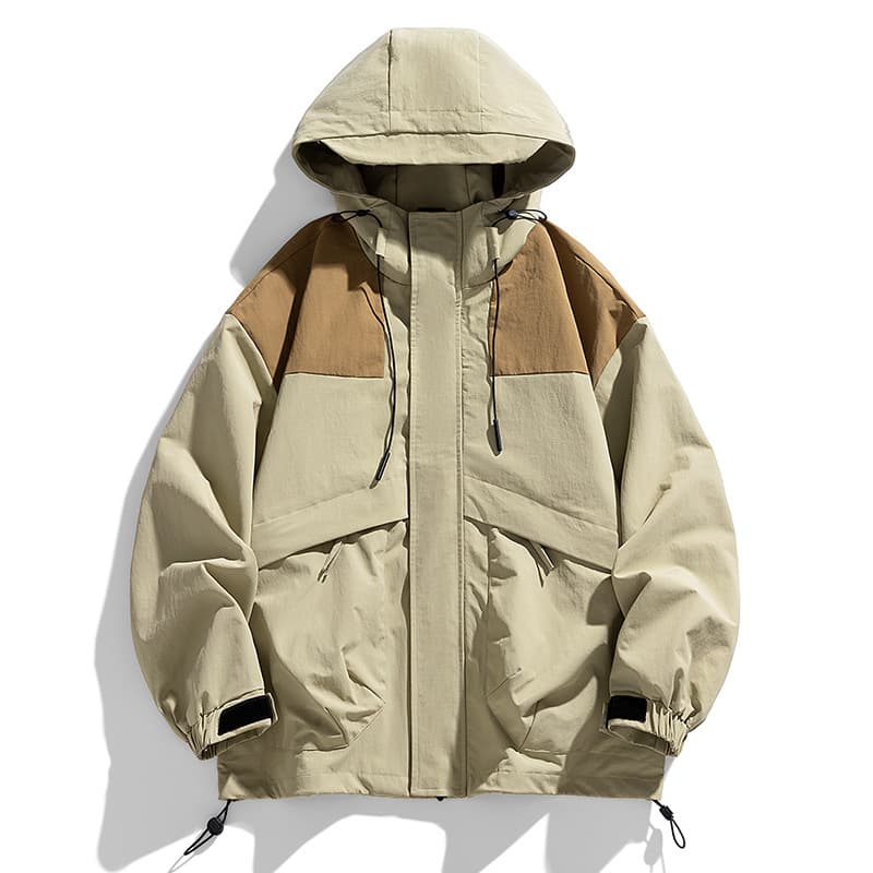 Outdoor Stitching Contrast Color Shell Jacket Spring And Autumn New Loose