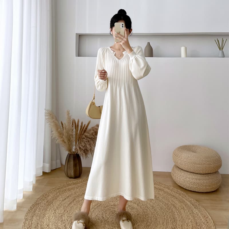 Long Sweater Dress Over The Knee Women Wear Loose Plus Size Dress