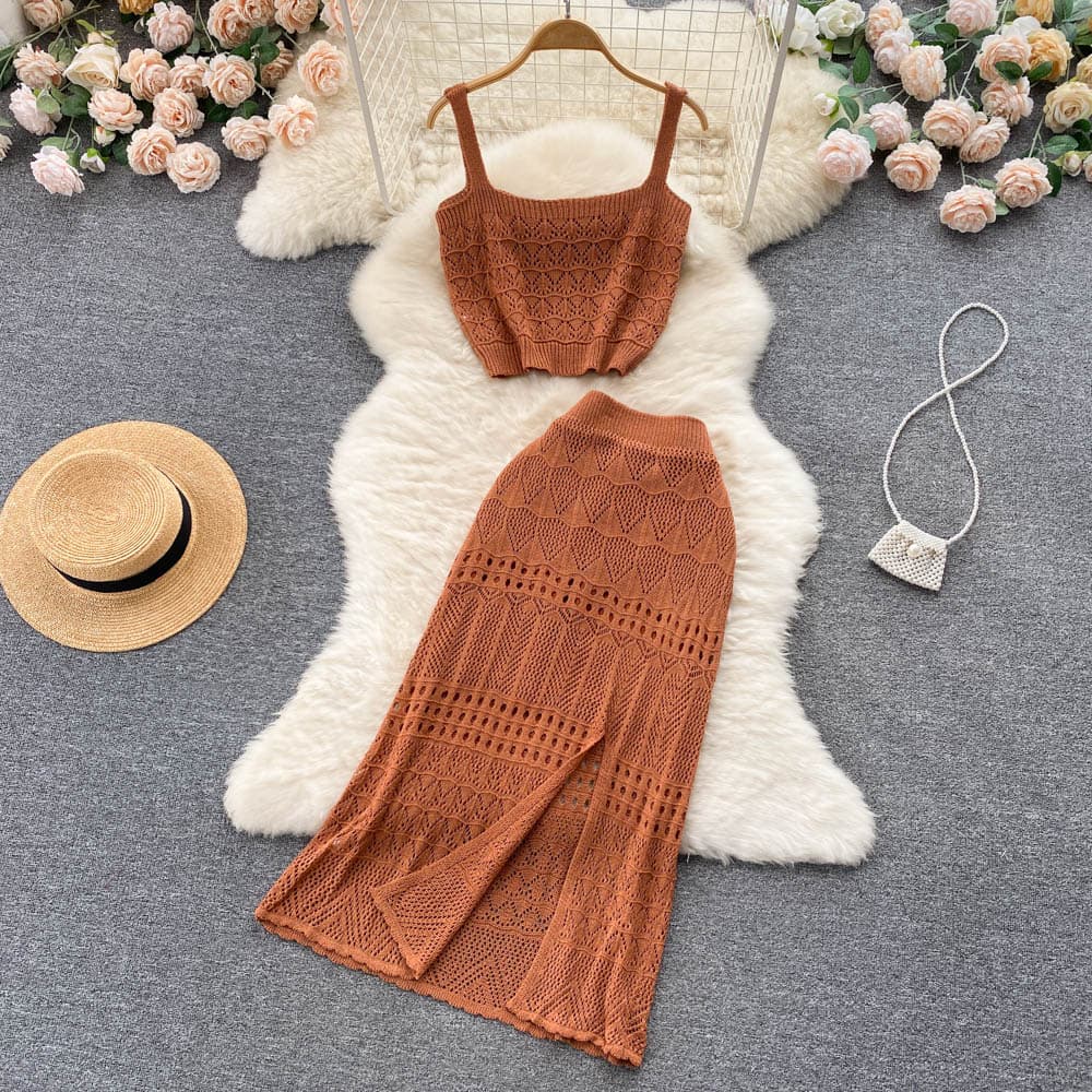 Fashion Hollow Camisole Women's Suit