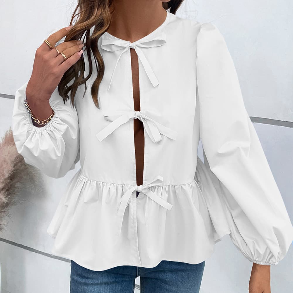 Casual Loose Buckle Shirt Top For Women