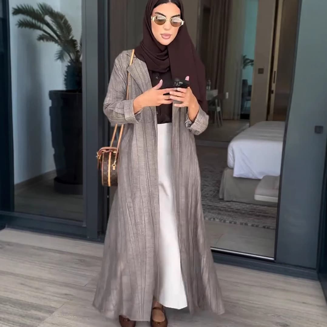 Simple Graceful Mid-length Cardigan Trench Coat