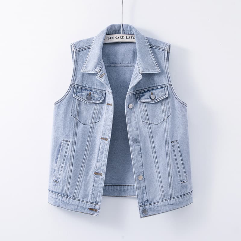 New Loose-fitting Waistcoat Denim Coat Women's Sleeveless Waistcoat Top
