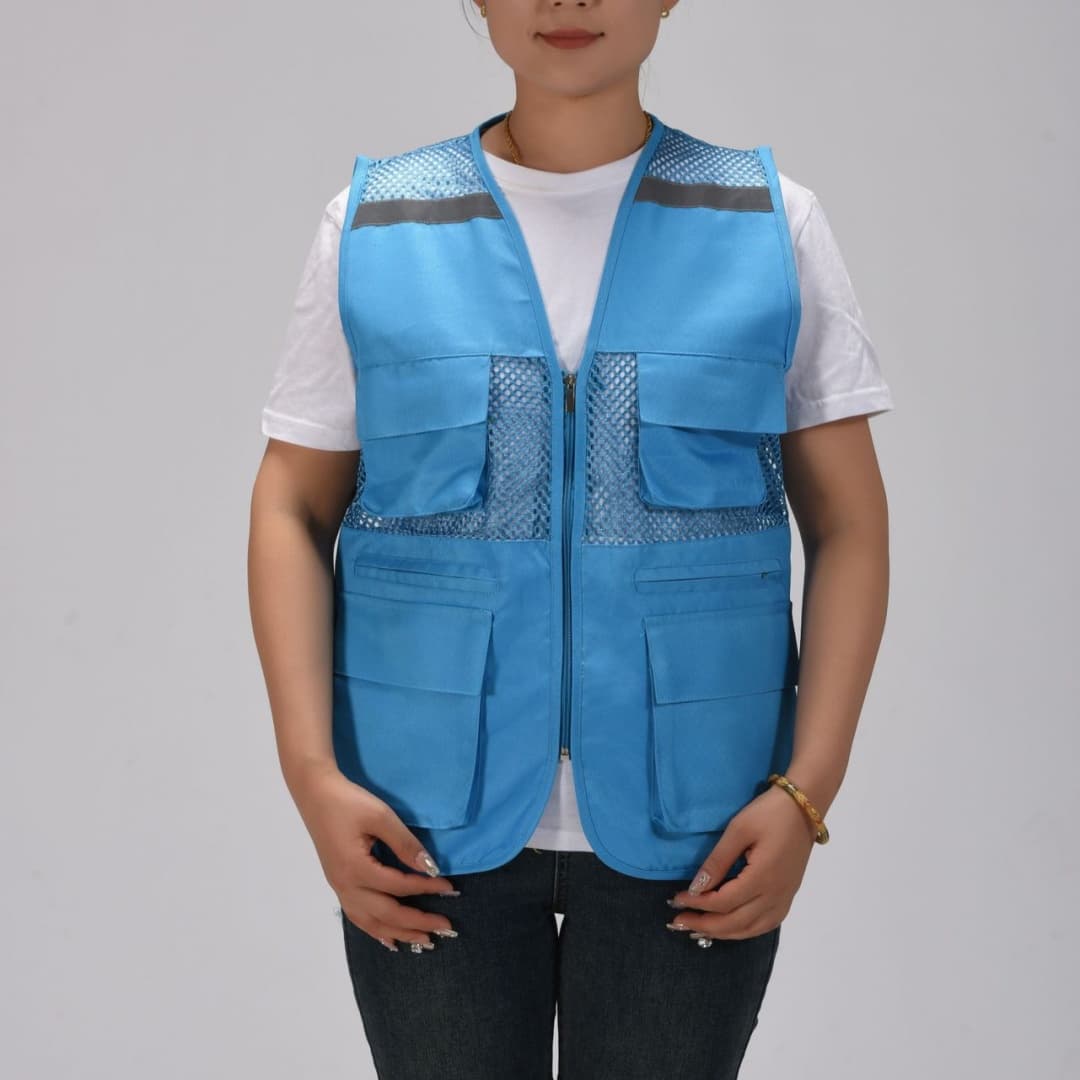Waistcoat Customized Printed Overalls Reflective Multi-pocket Workwear Waistcoat